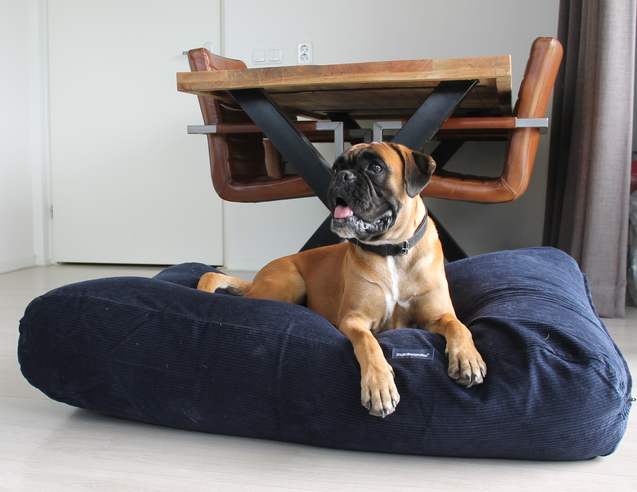 Dog's Companion® Hondenbed Donkerblauw Ribcord large