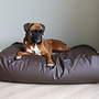 Hondenbed chocolade bruin leather look
