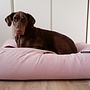 Hondenbed lichtroze ribcord