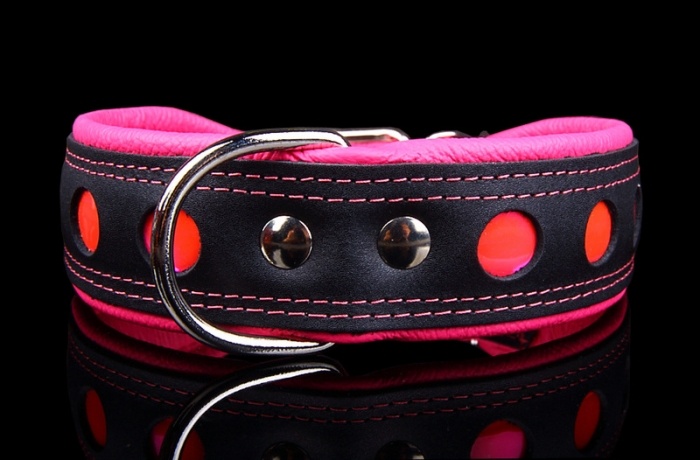 Hondenbed.nl Halsband NEO Reflective zwart/roze