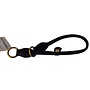 Leren sliphalsband hond zwart (messing)