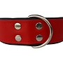 Leren hondenhalsband rood / zwart