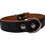 Leren hondenhalsband zwart camel small