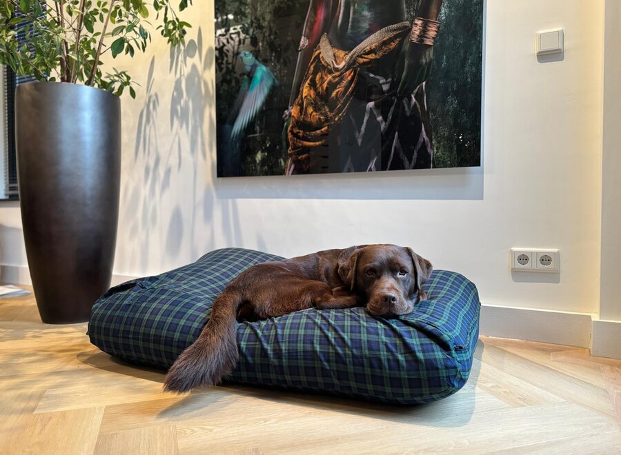 Hondenbed black watch small