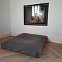 Hondenbed bench kussen taupe 77 x 77 x 11 cm