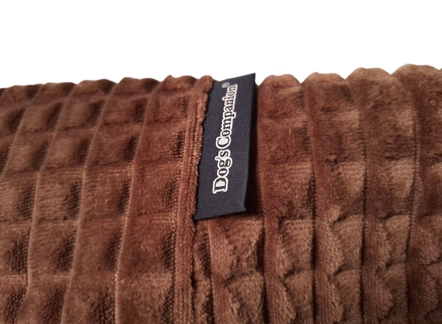 Little Square Soft Brown Hondenkussen | Luxe Bruin Velours Hondenbed met EPS-Parels | Dog's Companion