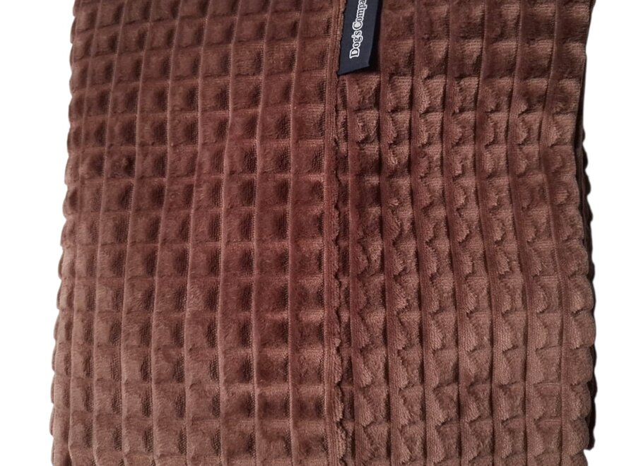 Little Square Soft Brown Hondenkussen | Luxe Bruin Velours Hondenbed met EPS-Parels | Dog's Companion