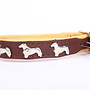 Leren halsband Kaninchen Teckel (klein) bruin / naturel