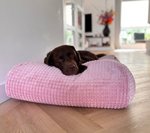 Roze hondenkussens, hondenbedden en hondenmanden van hoogwaardige, duurzame en sterke materialen  katoen, polyester, ribcord – stijlvolle, luxe en orthopedische slaapplaatsen voor een zacht en vriendelijk interieur