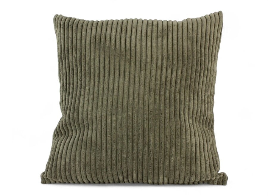 Olive giant ribcord sierkussen 45 x 45 cm