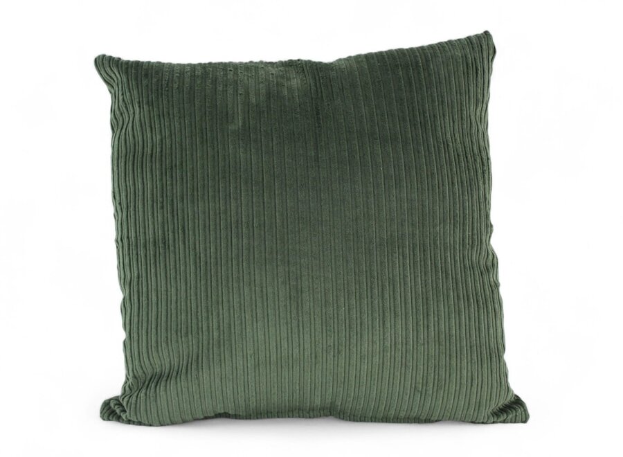Donkergroen sierkussen 45x45 cm | hunting kleur | 100% katoen double ribcord stof | stijlvol en duurzaam woonkussen voor bank en interieur