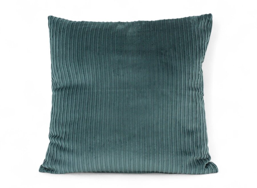 Oud groen double ribcord sierkussen 45 x 45 cm