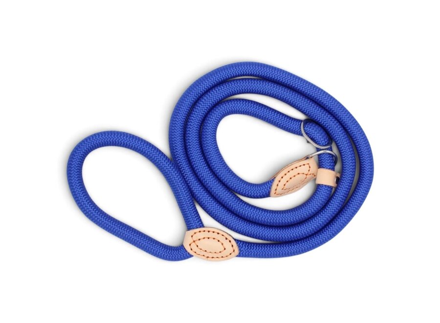 Nylon Retrieverlijn voor Honden | Rond Gevlochten Hondenlijn met Verstelbare Leren Stop | 1,5 of 1,8 meter | 14 of 16 mm | 7 Kleuren
