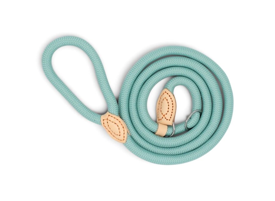 Nylon Retrieverlijn voor Honden | Rond Gevlochten Hondenlijn met Verstelbare Leren Stop | 1,5 of 1,8 meter | 14 of 16 mm | 7 Kleuren