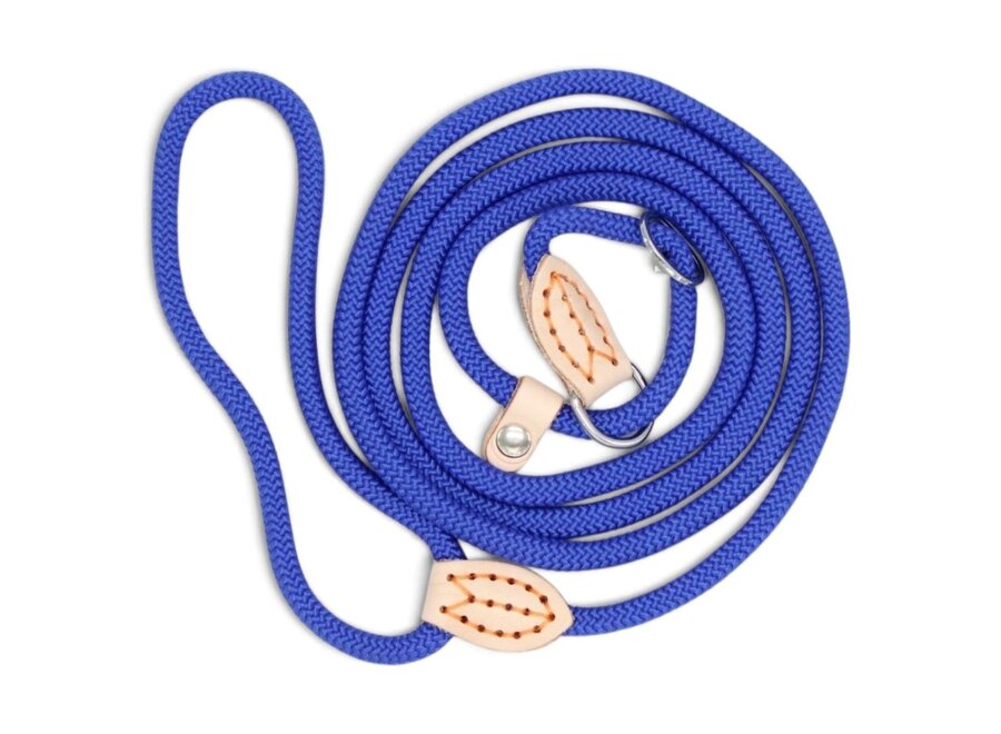 Nylon Retrieverlijn voor Honden met Leren Stop | Rond Gevlochten Sliplijn en Hondenlijn voor Wandelen en Training | 1,5 of 1,8 Meter