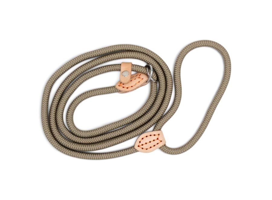Nylon Retrieverlijn voor Honden met Leren Stop | Rond Gevlochten Sliplijn en Hondenlijn voor Wandelen en Training | 1,5 of 1,8 Meter