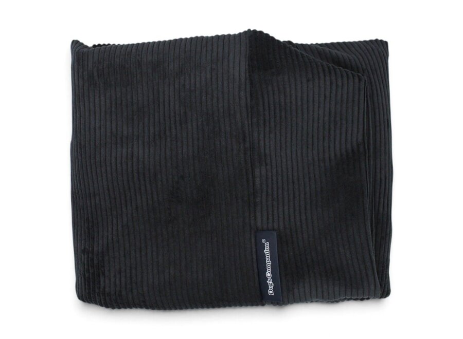 Hondenkussen Soft Ribcord Zwart | Fijne ribstructuur, navulbare EPS vulling en wasbare hoes