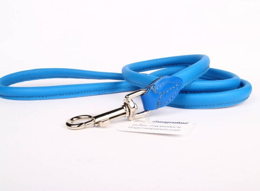 Leren hondenriem 120 & 180 cm | Blauw, rood, wit, roze en naturel | Italiaans nappaleer, handgemaakt en verkrijgbaar in 3 diktes