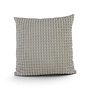Sierkussen Little Square Soft Sand 45x45 cm | Luxe beige velours woonkussen met subtiel vierkant patroon voor bank, fauteuil en bed
