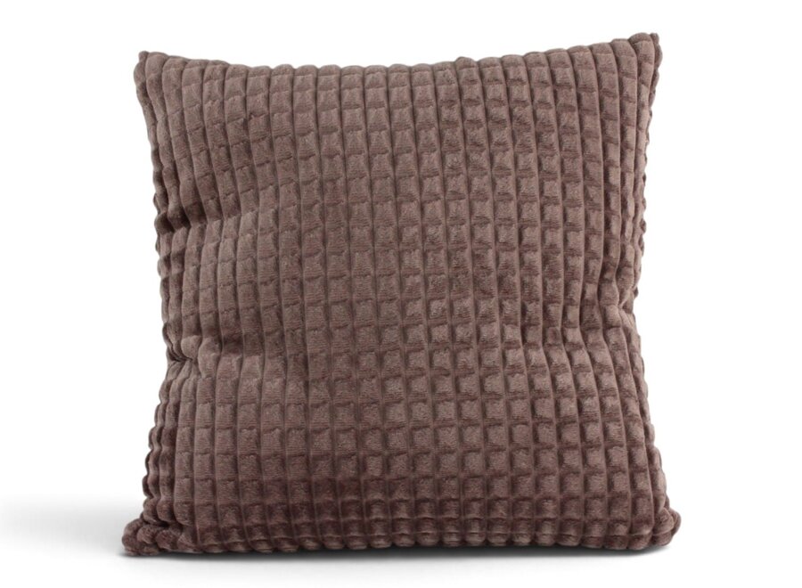 Little square soft brown sierkussen 45x45 cm