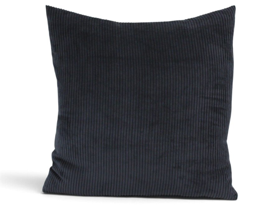 Sierkussen Soft Ribcord Zwart 45x45 cm | Luxe zwart woonkussen met fijne ribstructuur voor een modern en stijlvol interieur