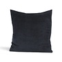 Sierkussen Soft Ribcord Zwart 45x45 cm | Luxe zwart woonkussen met fijne ribstructuur voor een modern en stijlvol interieur