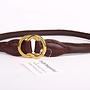 Leren sliphalsband hond bruin (messing)