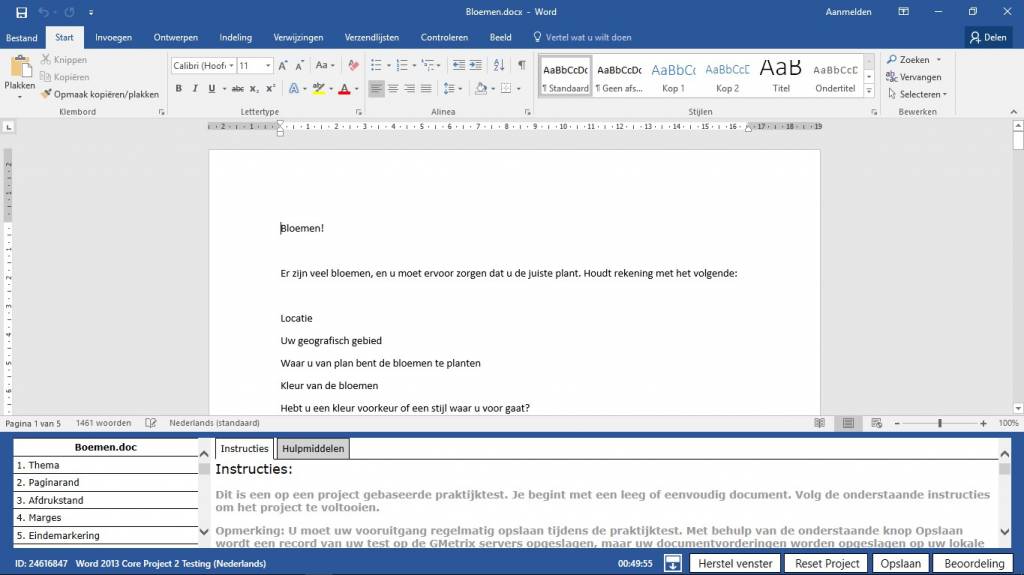 Microsoft  Microsoft Office Word Proefexamen