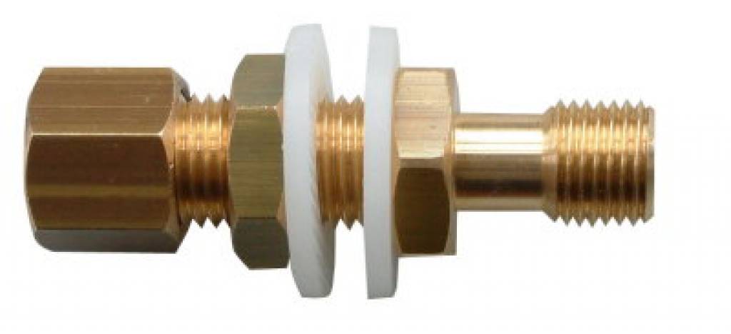 DG Rubber Holland Messing Schotdoorvoer gasbun 1/4L x 8 knel