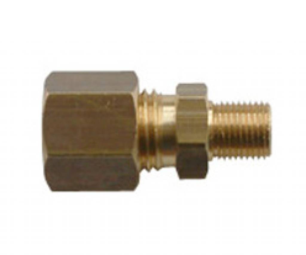DG Rubber Holland Messing koppeling recht 8 x 1/4 uitwendig