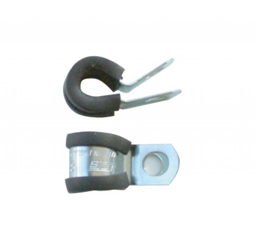 Talamex RVS P-clips met rubber voor koperleiding (4st), foto 2 van 2