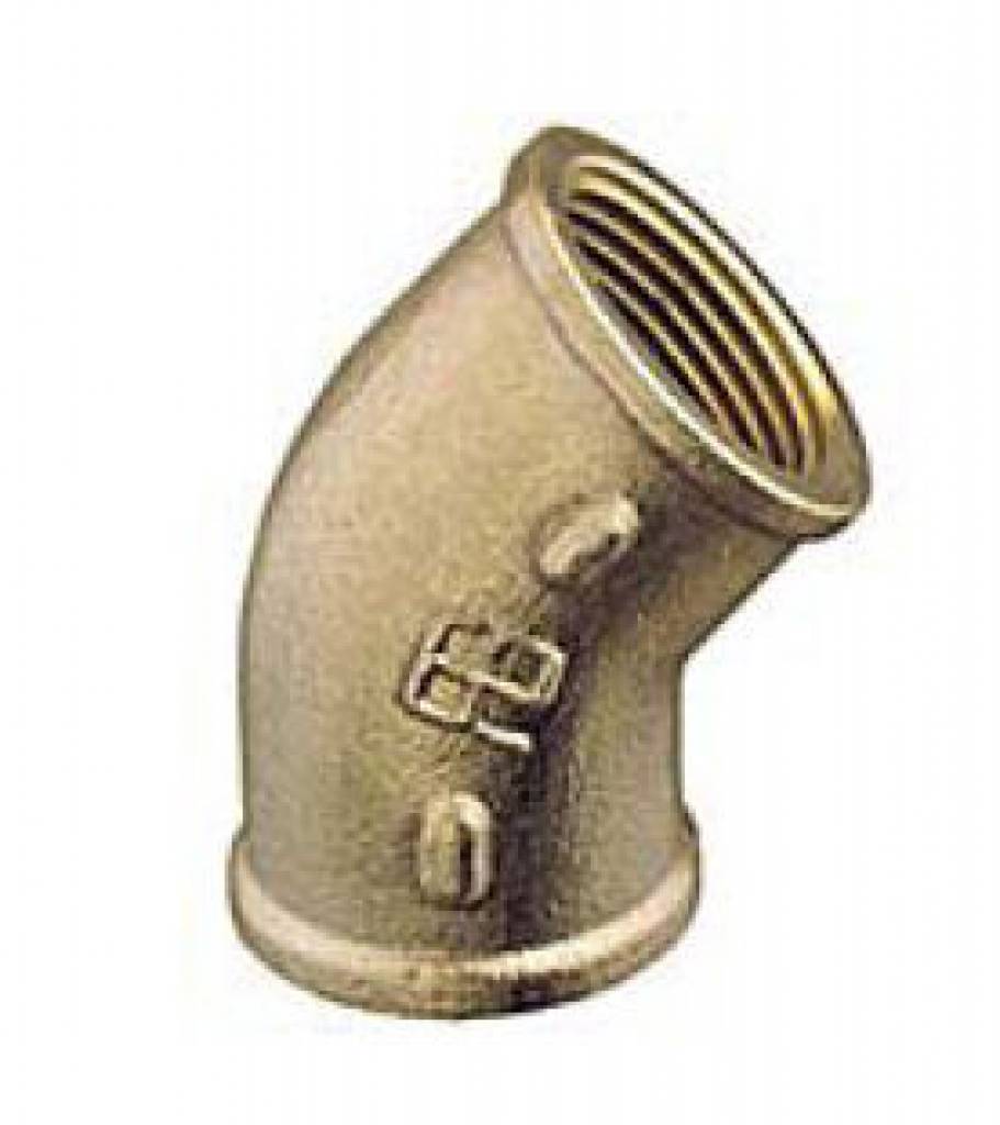 Messing bocht 45 binnen/binnendraad