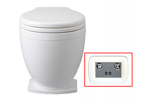Jabsco Lite flush elektrisch toilet met 2-knops bedieningspaneel