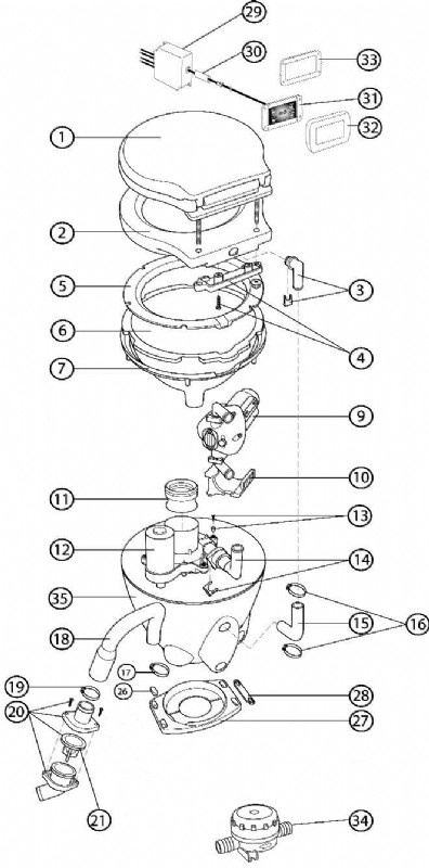 Jabsco Lite flush elektrisch toilet met 2-knops bedieningspaneel, foto 2 van 2