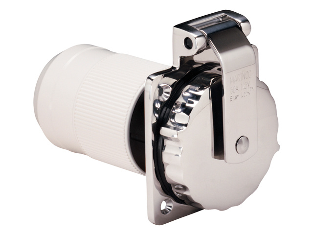 Marinco 50A 125V El Inlet SS with Enclosure