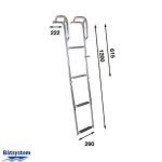 Båtsystem Telescopische inhaakladder 4 treden 1200MM