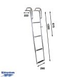 Båtsystem Telescopische inhaakladder 4 treden 1200MM