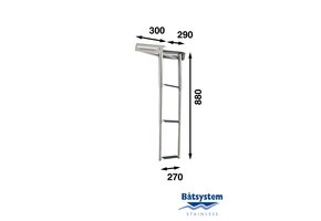 Båtsystem Telescopische ladder 3 treden 880MM