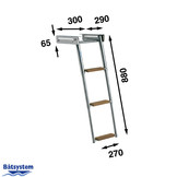 Båtsystem ladder rvs 3 treden teak