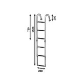 Båtsystem opklapbare ladder 6 treden RVS