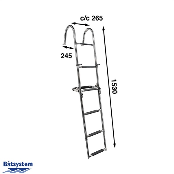 Båtsystem RVS zij ladder 6 treden, foto 2 van 2