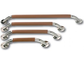 Handraling met leder