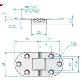 Roca TAFELBLADSCHARNIER RVS 76 X 38 440401