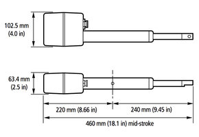 Raymarine Sterndrive aandrijfunit, 80 kg, 214 mm, 12VDC