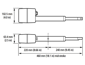 Raymarine Sterndrive aandrijfunit, 80 kg, 214 mm, 12VDC