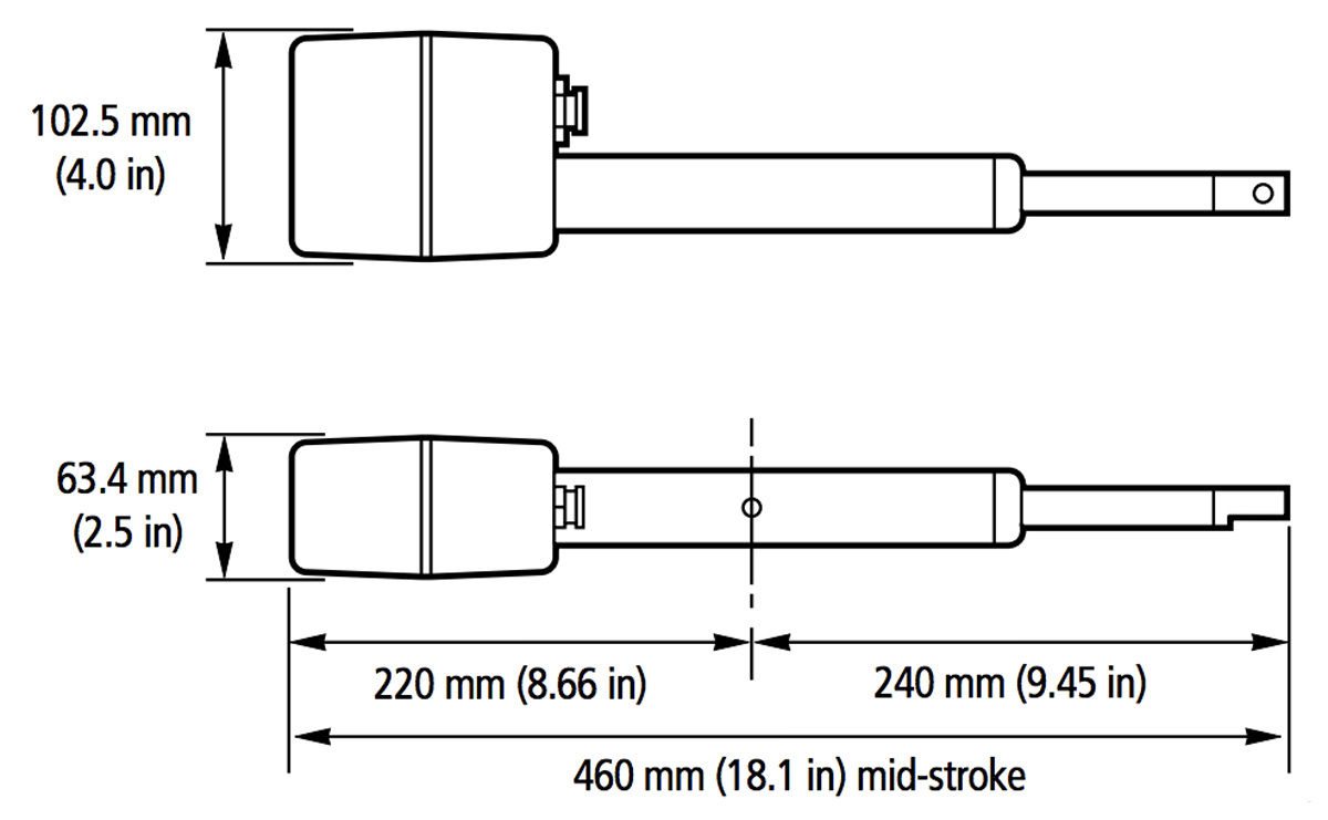 Raymarine Sterndrive aandrijfunit, 80 kg, 214 mm, 12VDC