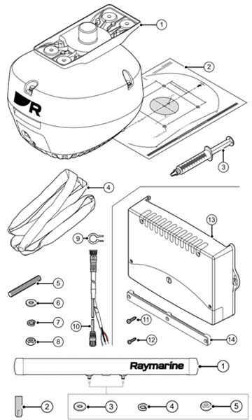 Raymarine Magnum 12kW Pedestal inclusief VCM100