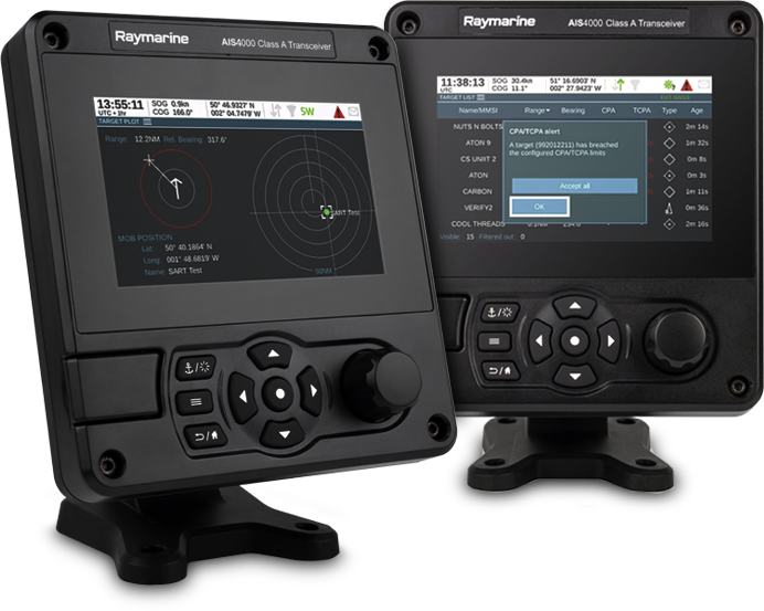 Raymarine AIS4000 AIS klasse A SOLAS V transponder bundel, incl GNSS antenne, voedingskabel, datakabels en adapterkabel MicroC-Spur