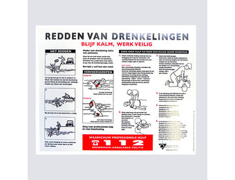 Reddingsbrigade Redden van drenkelingen bord