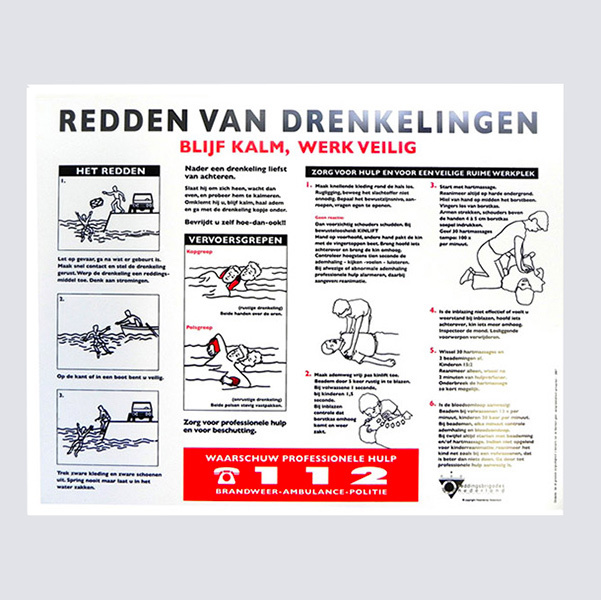 Reddingsbrigade Redden van drenkelingen bord